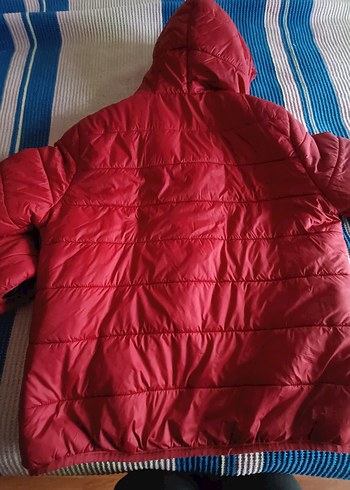 Kırmızı Kapüşonlu erkek Kış Montu - Görsel 5