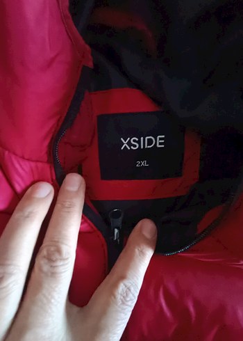 Kırmızı Kapüşonlu erkek Kış Montu - Görsel 2