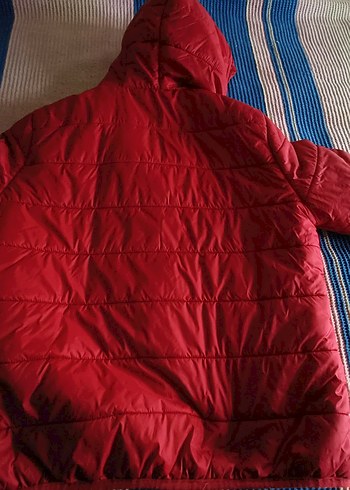 Kırmızı Kapüşonlu erkek Kış Montu - Görsel 6