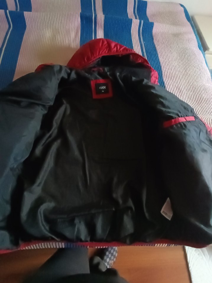 Kırmızı Kapüşonlu erkek Kış Montu - Görsel 3