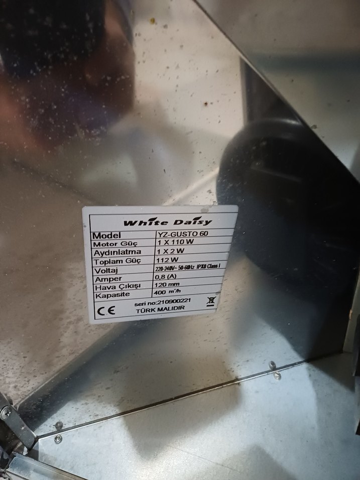 Gri Davlumbaz aspratör white daisy - Görsel 4