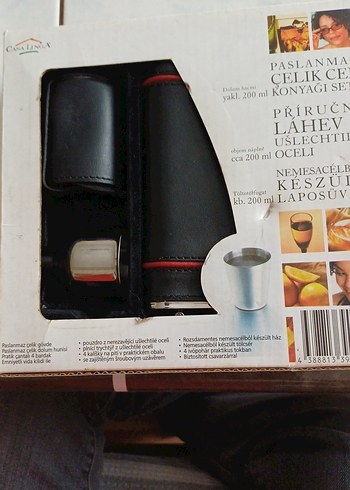 Paslanmaz Çelik 200 ml Likör kanyak Seti Siyah - Görsel 3