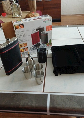 Paslanmaz Çelik 200 ml Likör kanyak Seti Siyah - Görsel 18