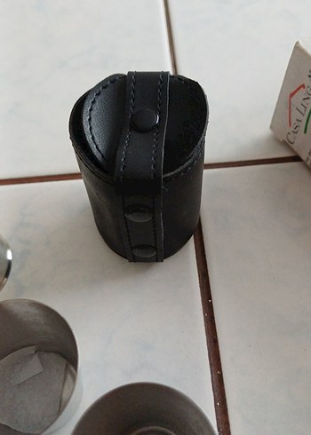 Paslanmaz Çelik 200 ml Likör kanyak Seti Siyah - Görsel 8