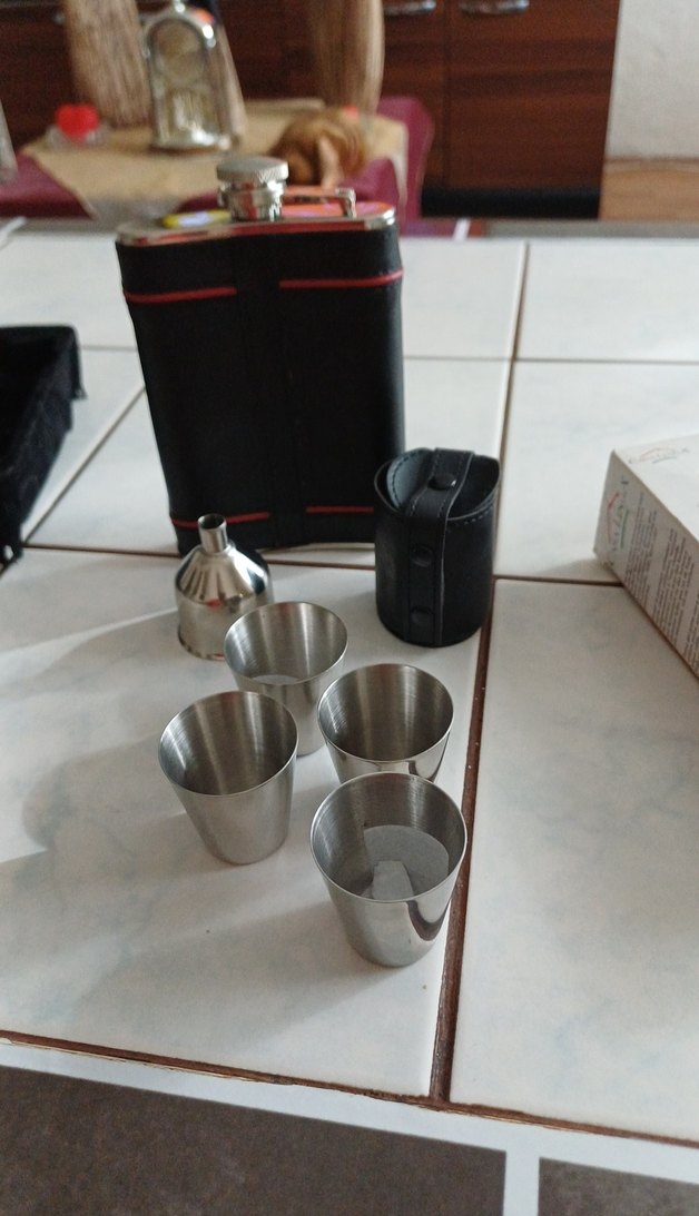 Paslanmaz Çelik 200 ml Likör kanyak Seti Siyah - Görsel 2