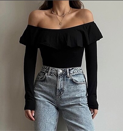 Siyah crop bluz
