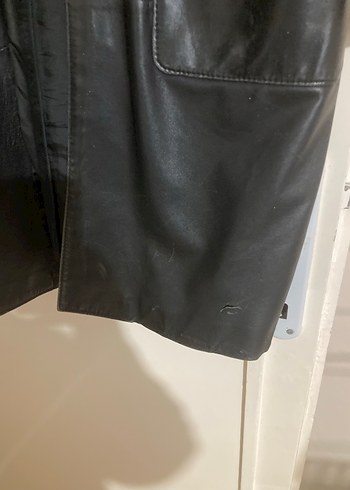 Siyah Midi Deri Kadın Ceket - Görsel 11