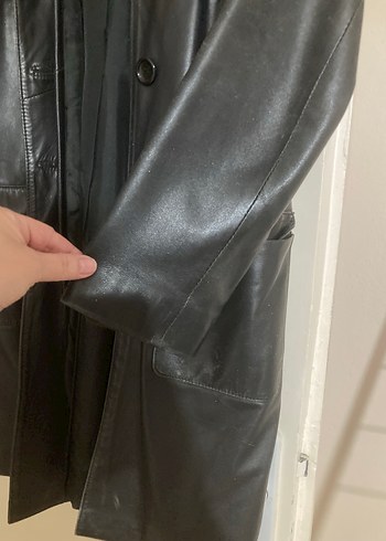 Siyah Midi Deri Kadın Ceket - Görsel 7