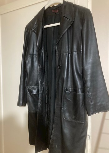 Siyah Midi Deri Kadın Ceket - Görsel 5