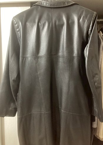 Siyah Midi Deri Kadın Ceket - Görsel 10