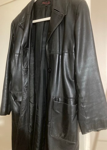 Siyah Midi Deri Kadın Ceket - Görsel 2