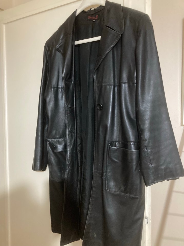 Siyah Midi Deri Kadın Ceket - Görsel 5