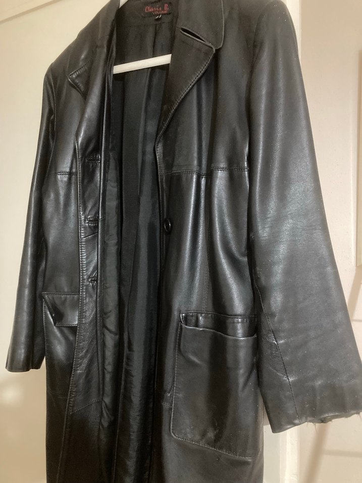 Siyah Midi Deri Kadın Ceket - Görsel 2