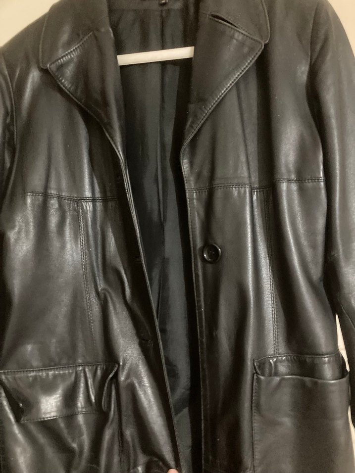 Siyah Midi Deri Kadın Ceket - Görsel 3