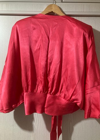 Drapeli Kırmızı Mini Bluz - Görsel 5