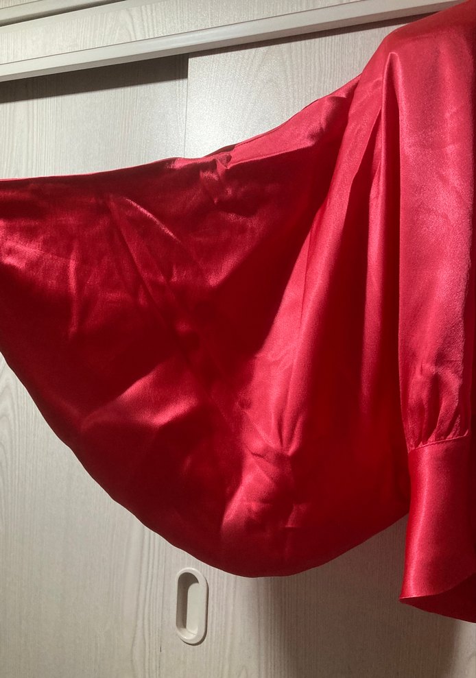 Drapeli Kırmızı Mini Bluz - Görsel 4