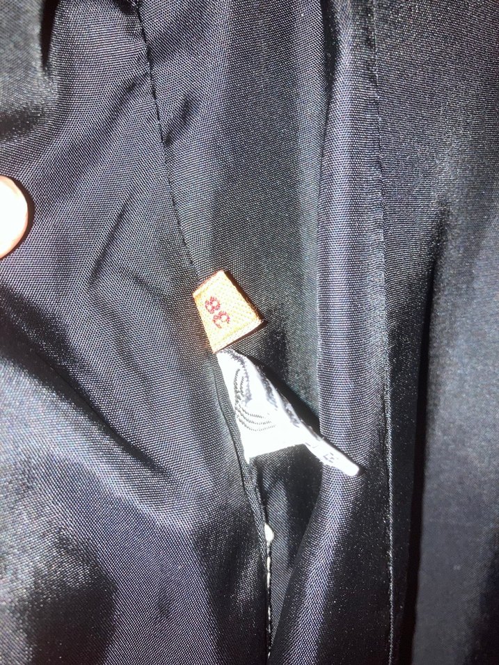 Siyah Kadın Düğmeli Midi Blazer - Görsel 4