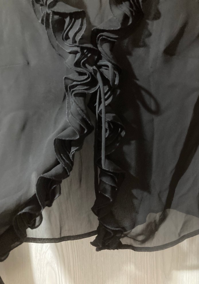 Siyah Kadın Fırfırlı Gotik Gömlek - Görsel 5