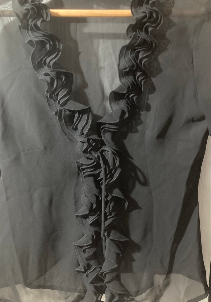 Siyah Kadın Fırfırlı Gotik Gömlek - Görsel 2