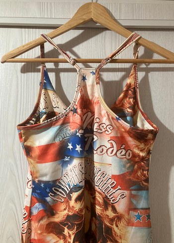 Bohem Çok Renkli Uzun Askılı Elbise - Görsel 5