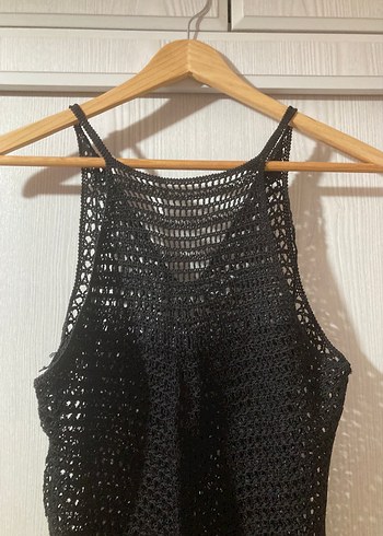 Siyah Örgü Bohem Kadın Şal - Görsel 6