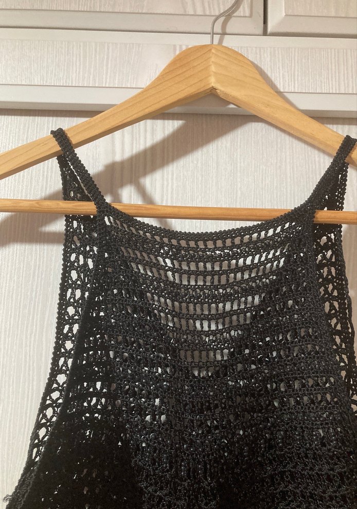 Siyah Örgü Bohem Kadın Şal - Görsel 5