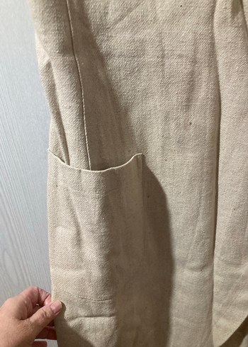 Bej Keten Mutfak elbise - Görsel 3