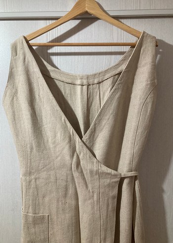 Bej Keten Mutfak elbise - Görsel 2