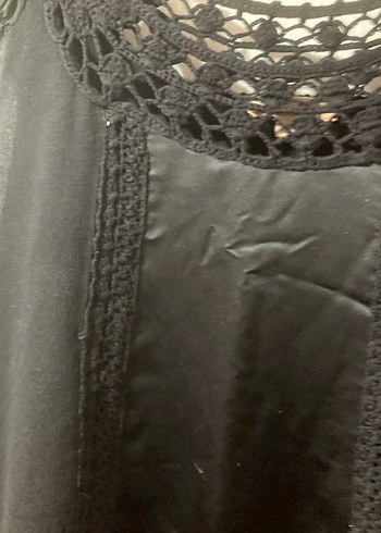 Dantel Detaylı Siyah V Yaka Kadın Bluz - Görsel 5