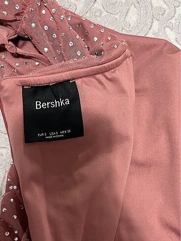 s Beden pembe Renk Pudra Mini Elbise Bershka