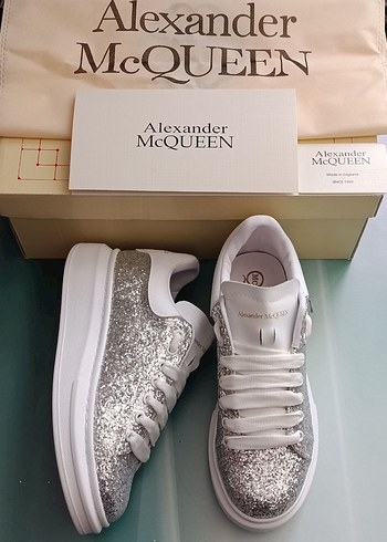 39 Beden gri Renk Alexander McQueen Gri Simli Platform Spor Ayakkabı