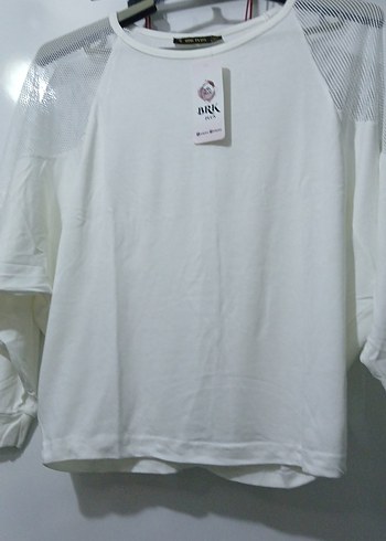 BRK Beyaz Kadın Uzun Kollu file detaylı 36 38 40 bedene uygundur - Görsel 3