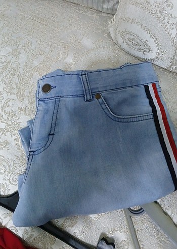 Kadın Mavi Çizgili bahçıvan pantolon - Görsel 8