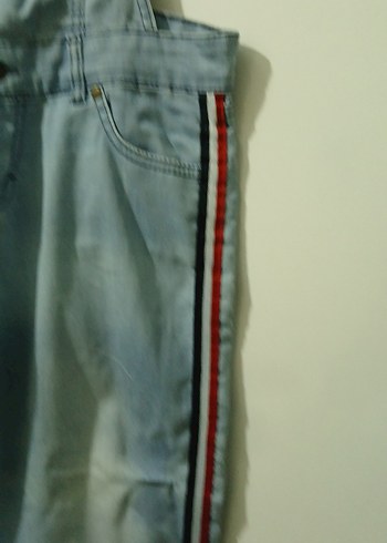 Kadın Mavi Çizgili bahçıvan pantolon - Görsel 5