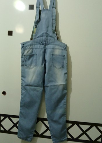 Kadın Mavi Çizgili bahçıvan pantolon - Görsel 7