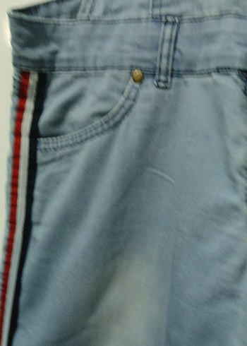 Kadın Mavi Çizgili bahçıvan pantolon - Görsel 4