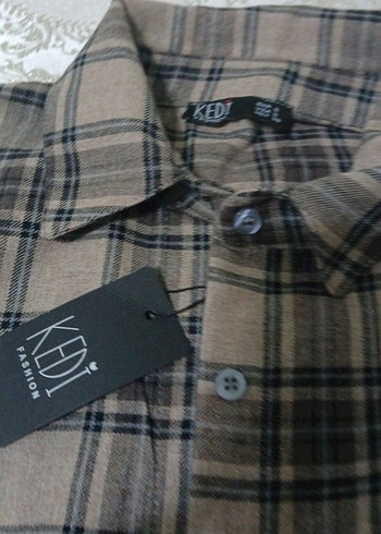 Bayan kareli Street Wear Gömlek - Görsel 3