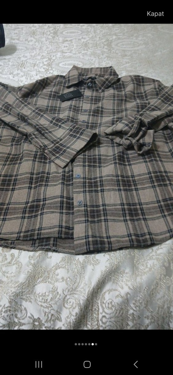 Bayan kareli Street Wear Gömlek - Görsel 2