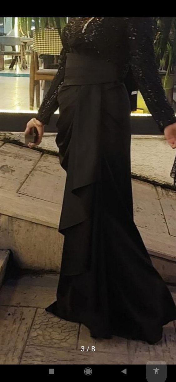 siyah abiye elbise - Görsel 3