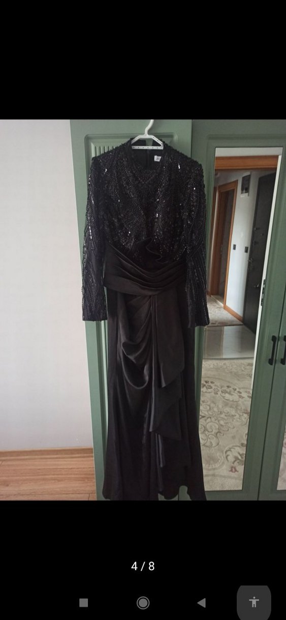 siyah abiye elbise - Görsel 4