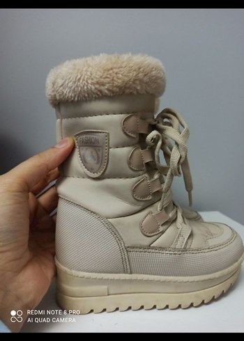 Bej Kürklü Kız Çocuk Botu - Görsel 4