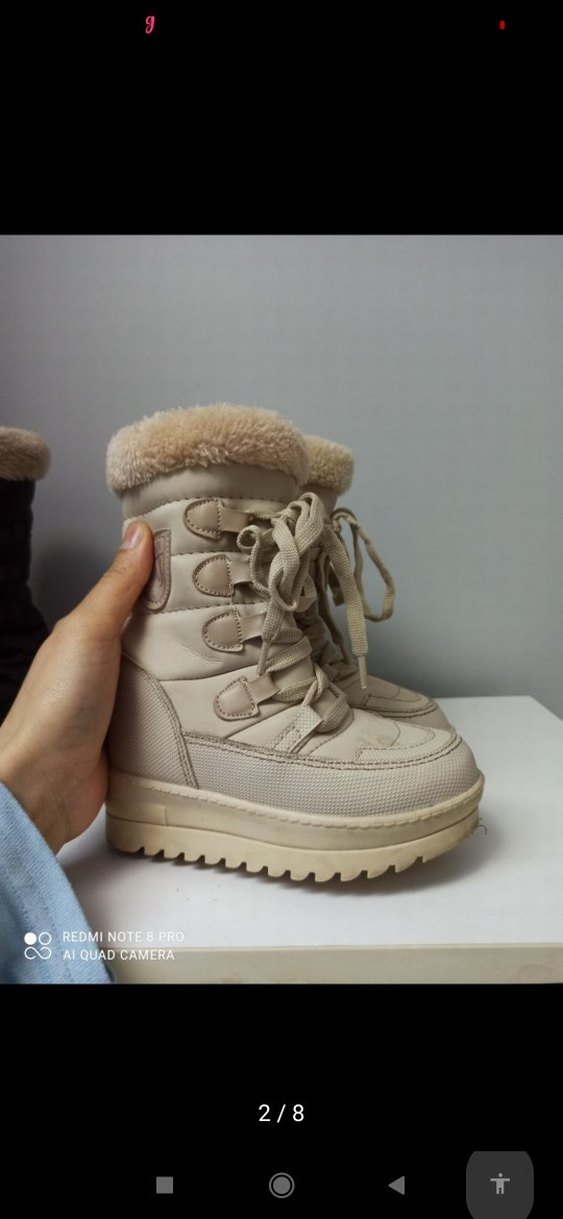 Bej Kürklü Kız Çocuk Botu - Görsel 3