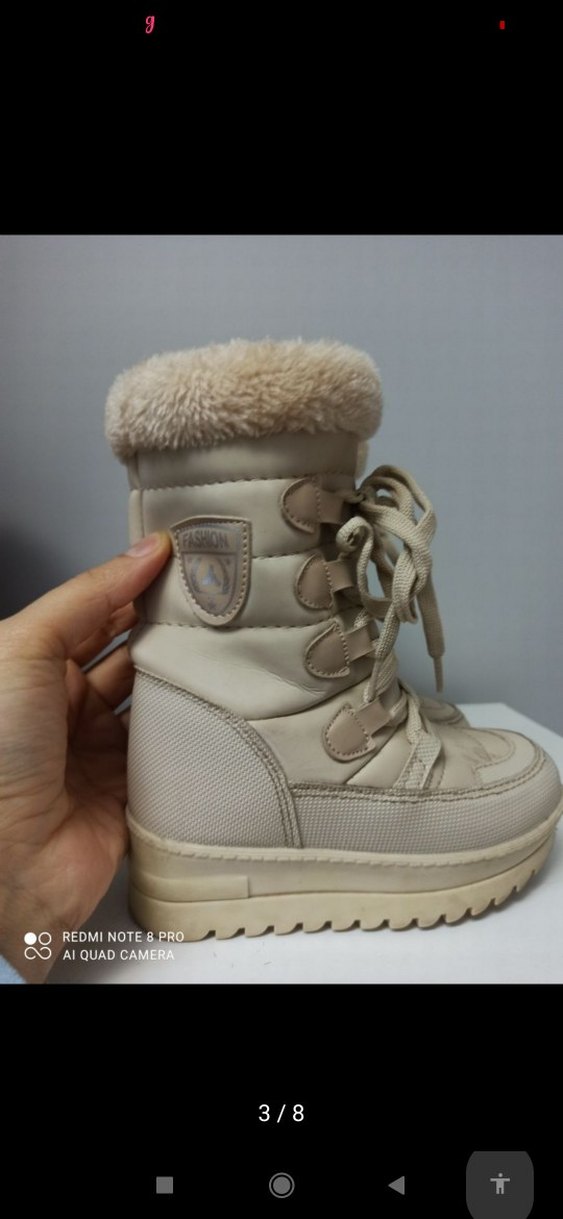 Bej Kürklü Kız Çocuk Botu - Görsel 4