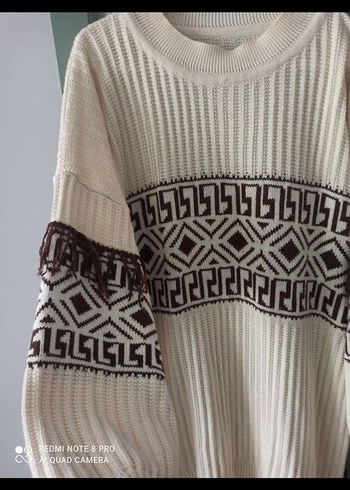 Nakışlı Bohem Kadın Triko Kazak - Görsel 2