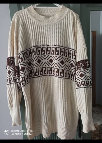 Nakışlı Bohem Kadın Triko Kazak - Görsel 3