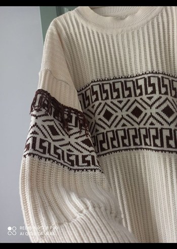 Nakışlı Bohem Kadın Triko Kazak - Görsel 4