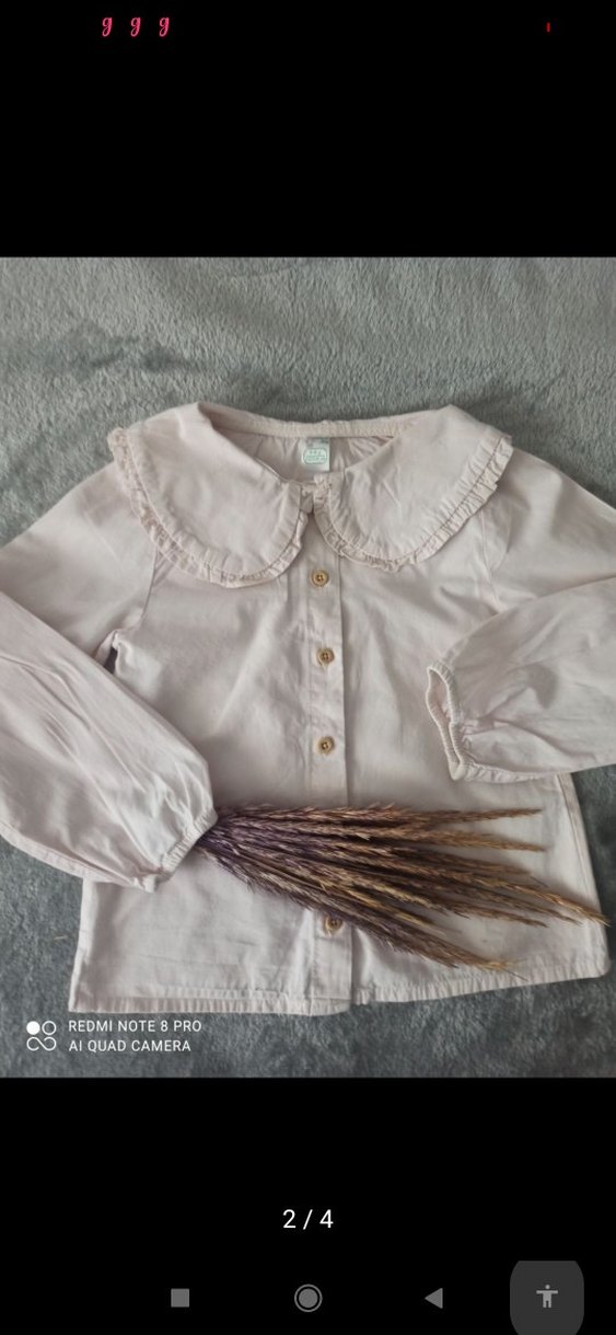 Kız Çocuk Bej Keten Düğmeli Gömlek - Görsel 2