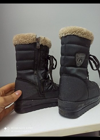 unisex Çocuk Siyah Kürklü Kauçuk Bot - Görsel 6