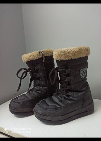 unisex Çocuk Siyah Kürklü Kauçuk Bot - Görsel 4