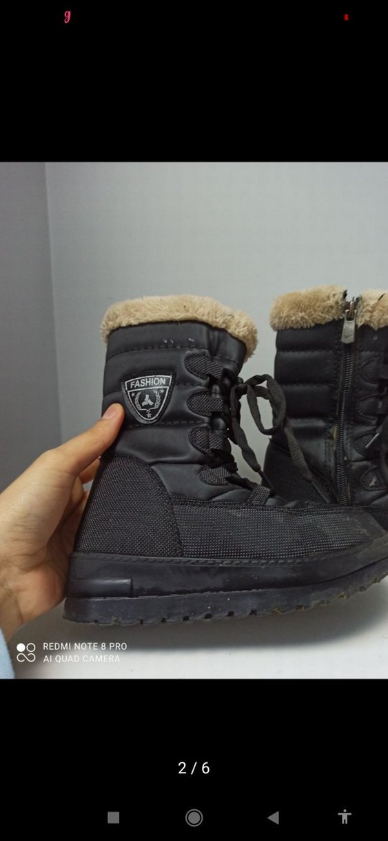 unisex Çocuk Siyah Kürklü Kauçuk Bot - Görsel 2